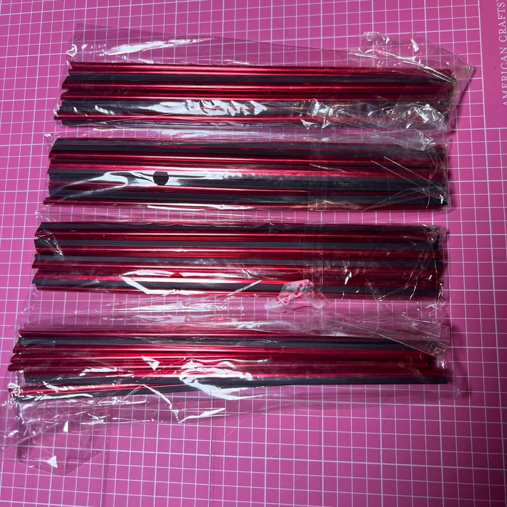 Red Metallic strips for car vents (39 strips)